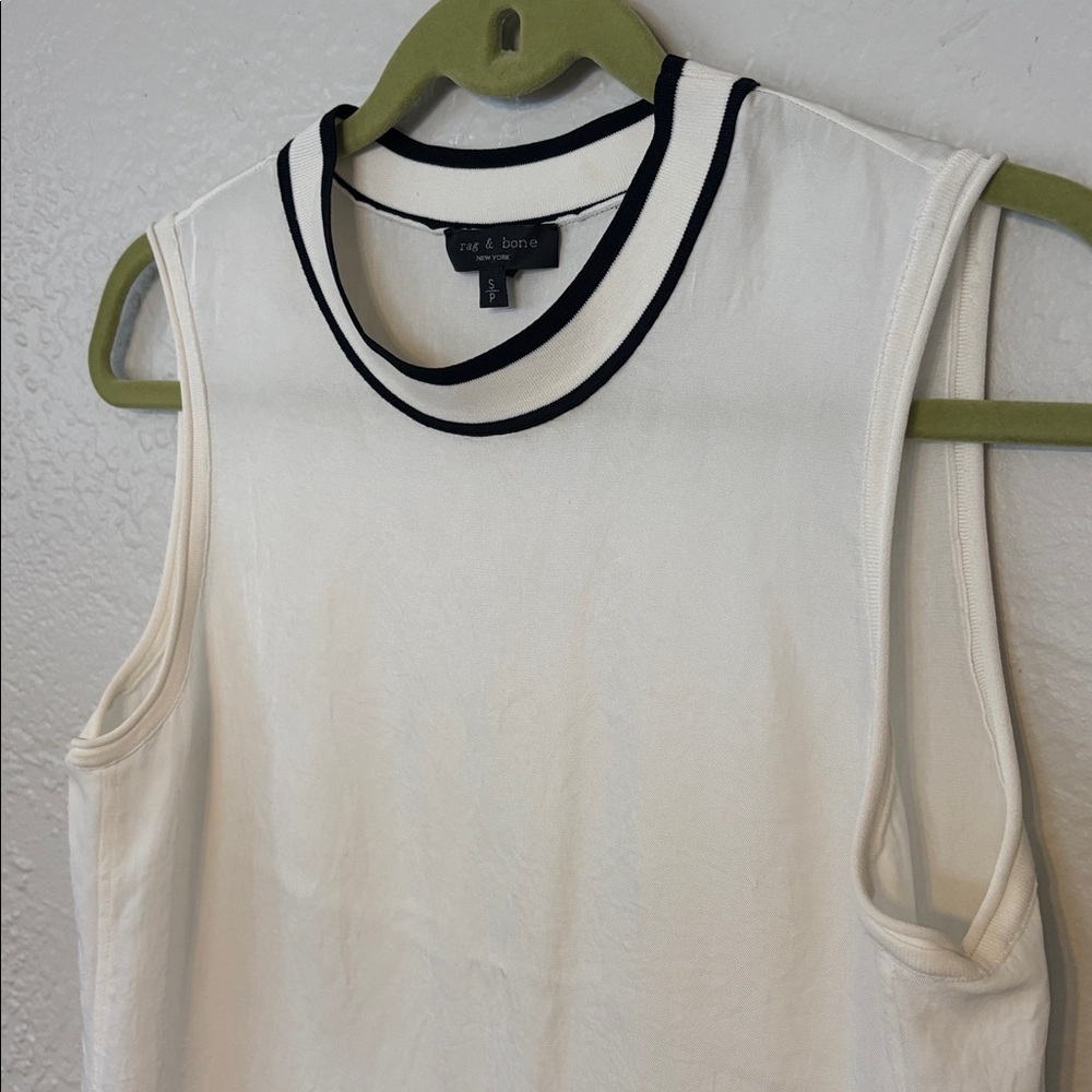 rag & bone Sleeveless tank top with knit crewneck and side slits S - Picture 4 of 8
